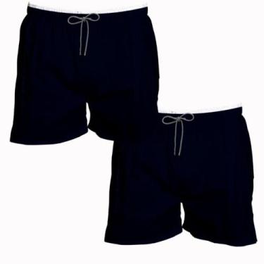 Imagem de Kit 2 Shorts Azul Marinho Masculino Homem Praia Piscina - Bueno Store,