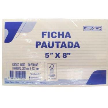 Imagem de Ficha Pautada 5x8 C/100 Folhas São Domingos