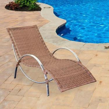 Imagem de Espreguiçadeira Guarujá Alumínio Fibra Sintética Cappuccino - Alos
