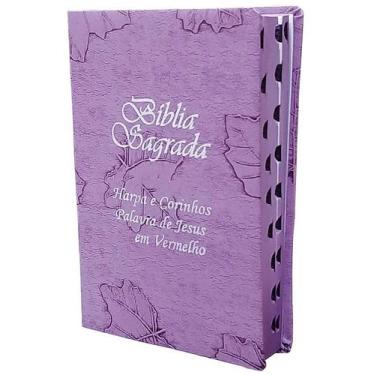 Imagem de Bíblia Sagrada capa de Couro Lilás - SBB