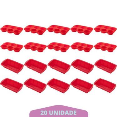 Imagem de 10 Kit Forma Cupcake Bolo + Forma Para Pão Sortida Silicone - QUALITY 