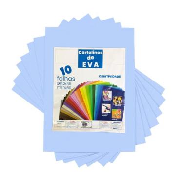Imagem de Kit 10 Cartolinas de EVA 40X48CM - Variação - Evamais, Azul bebe