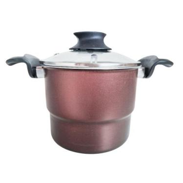 Imagem de Cuscuzeira Antiaderente Dolce 16 1.6L Tampa de Vidro - MARCOLAR