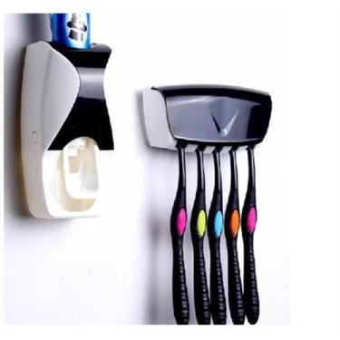 Imagem de Dispenser Para Pasta De Dente Com Suporte De Escovas