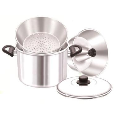 Imagem de Jarra Bojuda Aluminio Cinza Craquelado com Tampa Modelo 2 - MP Alumini