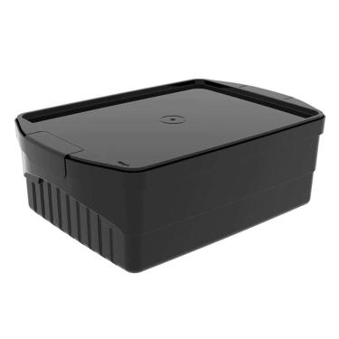 Imagem de Caixa Organizadora 8L Preta Crippa com Tampa e Travas Laterais Closet Escritório