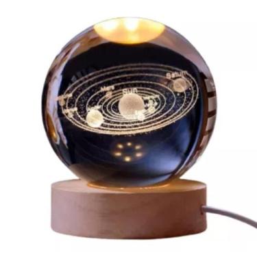 Imagem de Luminária Bola De Cristal 3D Sistema Solar Decoração - Lar Presente