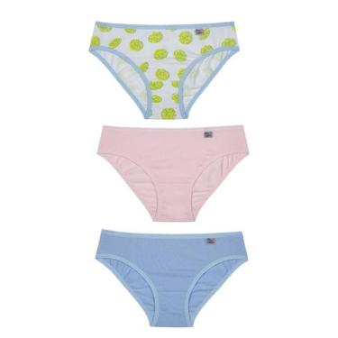 Imagem de Kit/3 Calcinha Miss Delrio 51309 Infantil Sortidas Cotton T. P/GG, P, 