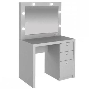 Imagem de Penteadeira Compacta para Maquiagens e Acessórios com 3 Gavetas e Espe