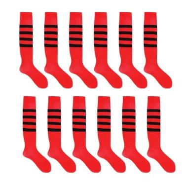 Imagem de Kit 12 Pares de Meias de Futebol Poliamida Adulto - 38/44 - Ramote, Ve