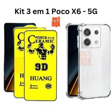 Imagem de Kit 2UN Película Fosca + Capa Transparente para Xiaomi Poco X6 5G - HU