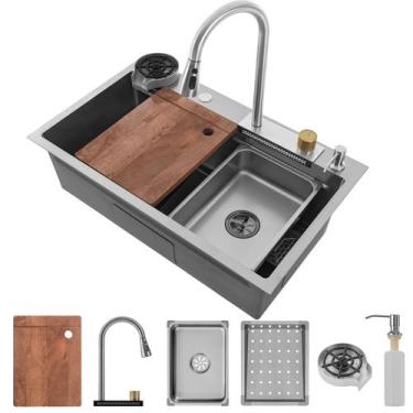 Imagem de Cuba Cozinha Gourmet Cascata Torneira Lavador Copos - Holtter Home Des