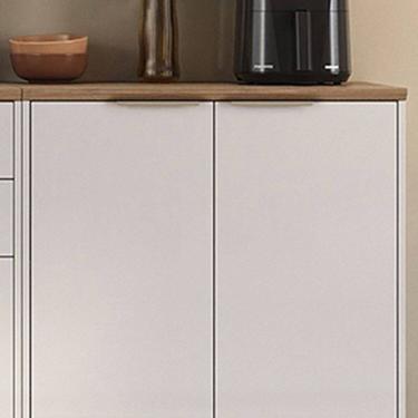 Imagem de Balcão em Aço com Tampo 2 Portas com Dobradiças Slow Motion Renova Branco Neve