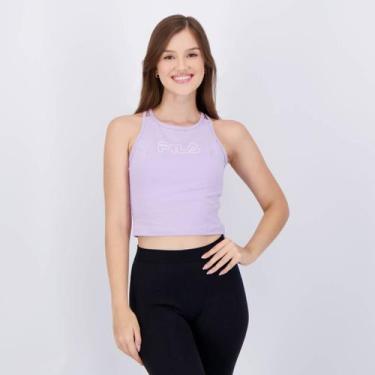 Imagem de Cropped Regata Fila Basic Feminina Lilás, GG