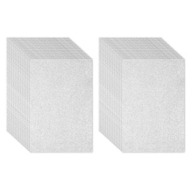 Imagem de PATIKIL Folha de espuma com glitter EVA brilhante prata 11,8 x 7,9 polegadas 2 mm de espessura feltro de glitter EVA brilhante para projetos de artesanato DIY, 30 peças