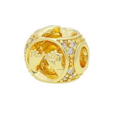 Imagem de Malahill Miçangas de zircônia cúbica para fabricação de joias, contas personalizadas de hip hop para colares e pulseiras, gancho de 10 mm, gestos de dedos pequenos