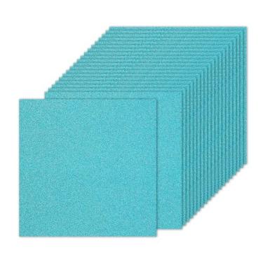 Imagem de PATIKIL 40 folhas de papel cartolina azul celeste com glitter, 30,5 x 30,5 cm, 250 g/m², papel quadrado brilhante, para artesanato, cartões, projetos de arte faça-você-mesmo, festas de casamento