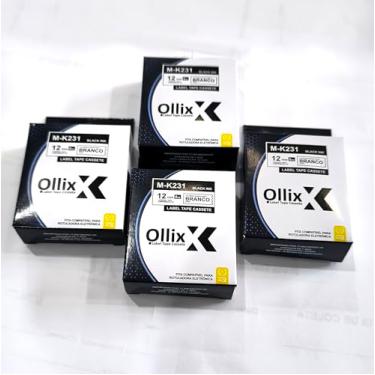 Imagem de KIT COM 4 FITAS BRANCAS ROTULADOR OLLIX BROTHER COMPATÍVEL Mk231 M231 Mk 231