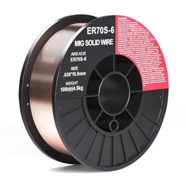 Imagem de ER70S-6 0,030" (0,8 mm) em carretel de 4,5 kg de aço carbono Mig fio de solda sólido carretel de plástico ABS forte fio de solda