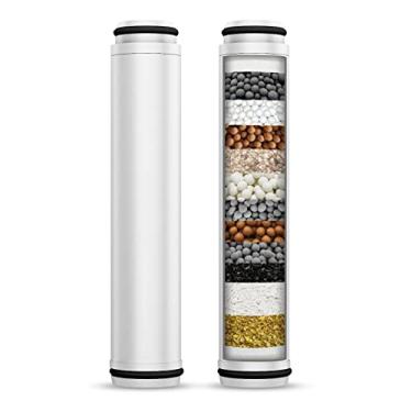 Imagem de FEELSO Filtro de chuveiro para chuveiro portátil, pacote com 2 filtros de substituição de 15 estágios para água dura, remoção de cloro e substâncias nocivas