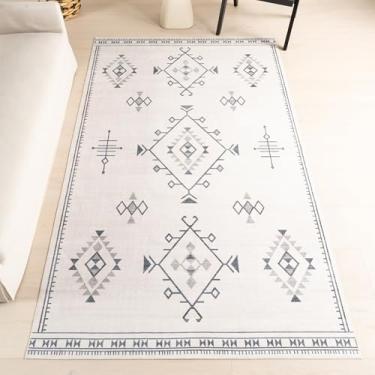 Imagem de nuLOOM Evalyn Tapete para área com motivo do sudoeste lavável à máquina, 2,4 m x 2,5 m, creme