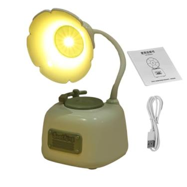 Imagem de Candeeiro de mesa vintage,Candeeiros vintage - Lâmpada noturna para quarto - Lâmpada de cabeceira estética luz de leitura de gramofone com caixa de música porta USB decoração de luz noturna fofa para