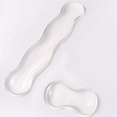 Imagem de Sumgsn descanso de pulso em gel transparente para teclado e mouse, conjunto de descanso de pulso para teclado de silicone branco, descanso de pulso ergonômico bonito para teclado 60%/75% (br