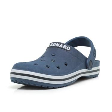 Imagem de Sandálias Deslizantes Confortáveis Bolsonaro, Pretas (Azul/Branco, BR, Adulto, Numérico, 40)