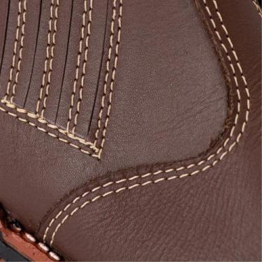 Imagem de Bota Texana Infantil em Couro Marrom Modelo Chelsea Juvenil - Rizzi Sh