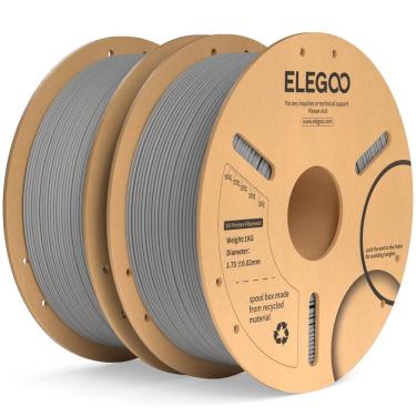 Imagem de Filamento para impressora 3D ELEGOO PLA Plus 1,75 mm cinza 2 kg