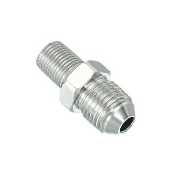 Imagem de PATIKIL Conector adaptador de tubo 1/5.1 cm macho 37 ° Flare JIC x 1/20.3 cm macho R encaixe de tubo restritor de alimentação de óleo conector hidráulico para sistema de tubulações de água a vapor de