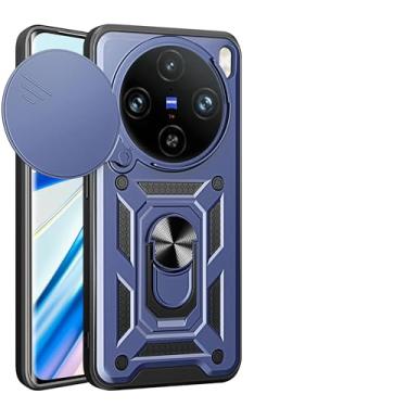 Imagem de Kukoufey Capa compatível com Vivo X200 Pro 5G, com capa de lente de câmera deslizante compatível com Vivo X200 Pro 5G V2405A V2405DA capa azul
