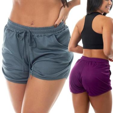 Imagem de Kit 2 Short Feminino Esportivo Treino Fitness Com Bolso Fristyle, G, C