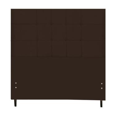 Imagem de Cabeceira Maveric Estofada Com Botão De Tecido Para Cama Box Casal Queen Size 164cm Marrom