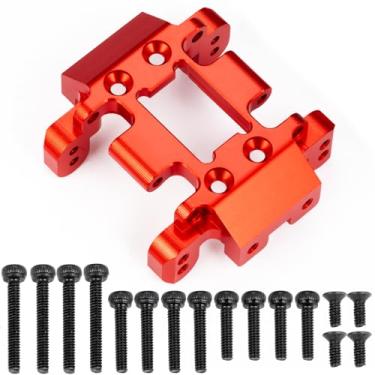 Imagem de MORUFM Aluminum Alloy RC Skid Plate CNC Aluminum Transmission Mount Gearbox Mount Transmission Plate Gearbox Base Center Frame Brace for Redcat Ascent-18 1/18 RC Crawler Car Upgrades (Red)