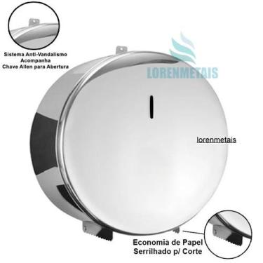 Imagem de Suporte Dispenser Inox De Papel Higiênico 400mts Com Trava para Cadead