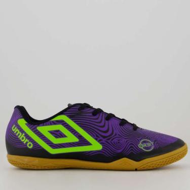 Imagem de Chuteira Umbro Orbit Futsal Preta e Verde, 40
