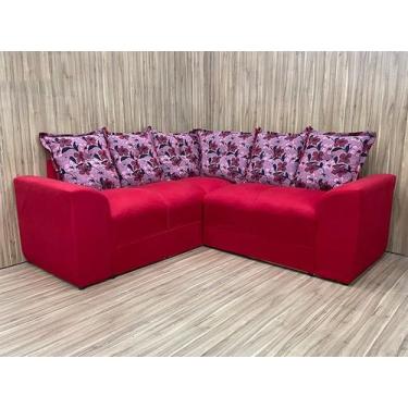 Imagem de Sofá Canto Vermelho com Floral 608/34 Belo - Alpoim