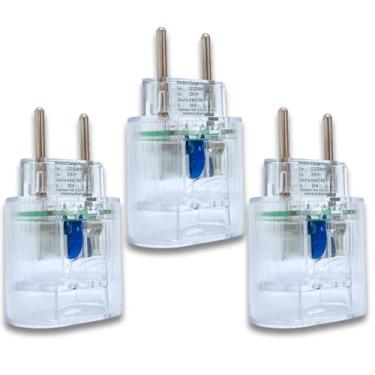 Imagem de Kit 3x Dps Protetor Clamper Contra Surtos Raios e Queda de Energia Pocket 2 Pinos 10a