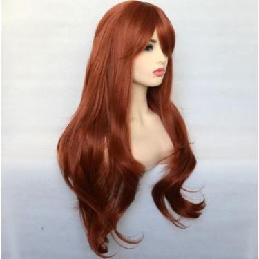 Imagem de Peruca Ruiva com franja orgânica semelhante ao cabelo humano  - GM HAI