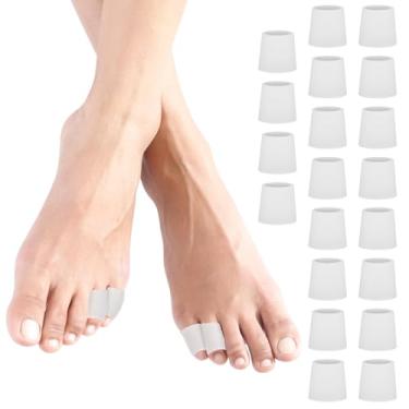 Imagem de 20 peças de protetores de dedo de silicone, mangas abertas para dedo do dedo, protetores de gel cortáveis, protetores de dedos macios para milho, dedos de martelo, calos, bolhas de joanetes, perda de
