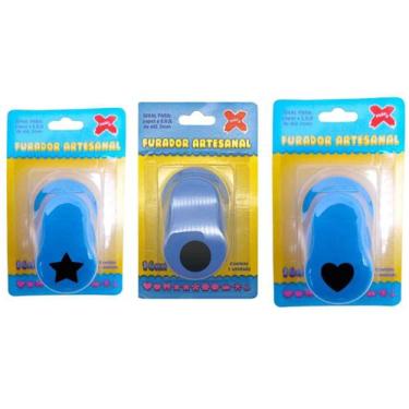 Imagem de Kit furador eva 16mm regular com 3 circulo estrela coração make+