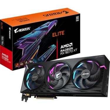 Imagem de GPU GIGABYTE AMD RADEON RX 9070 XT ELITE 16G 256BITS GDDR6 GV-R9070XTAORUS E-16GD