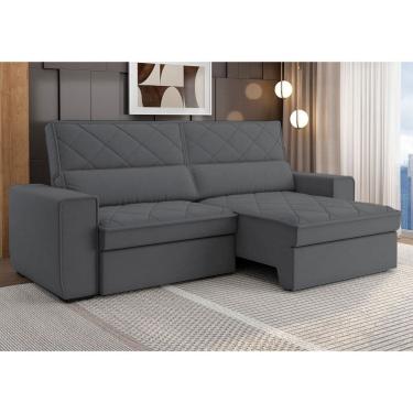 Imagem de Estofado Retratil e Reclinável 3 Lugares 207cm Viena Grafite