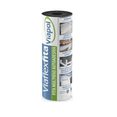 Imagem de Fita Autoadesiva Viaflex Manta Asfaltica Aluminizada 30cm X 10m Viapol
