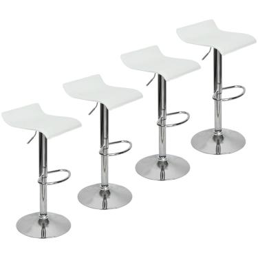 Imagem de Kit 4 Banquetas Toquio Wave Enzo Belo Horizonte Giratória Com Regulagem - Branco Branca