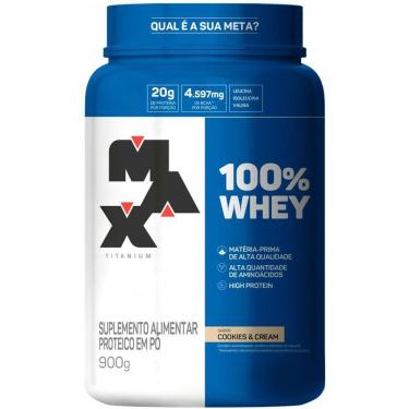 Imagem de 100% Whey Protein 900g Sabores Max Titanium + Deca Testona Sabor Cookies