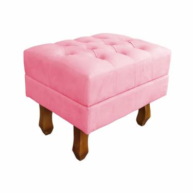 Imagem de Puff Decorativo Luiz xv Suede Rosa