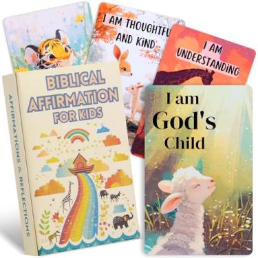 Imagem de UHillMinerva Christian Biblical Affirmation Cards for Kids - 52 Themed Scripture Cards with Family Discussion Questions | Daily Devotional & Bible Memory Tool | Inspirational Faith Gifts