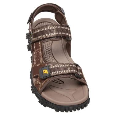 Imagem de CAMEL CROWN Sandálias aquáticas masculinas impermeáveis com suporte de arco sandálias de couro confortáveis sandálias esportivas ajustáveis ao ar livre para verão praia trilha caminhada, Café, 39